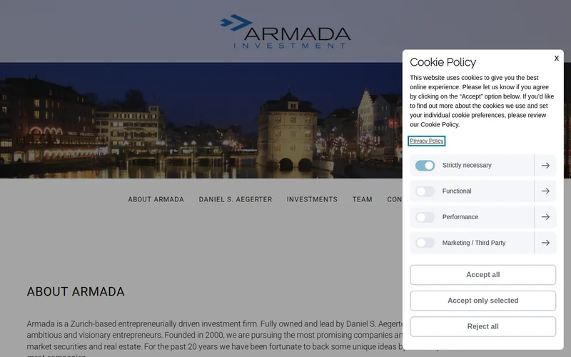 Armada Investment website screenshot