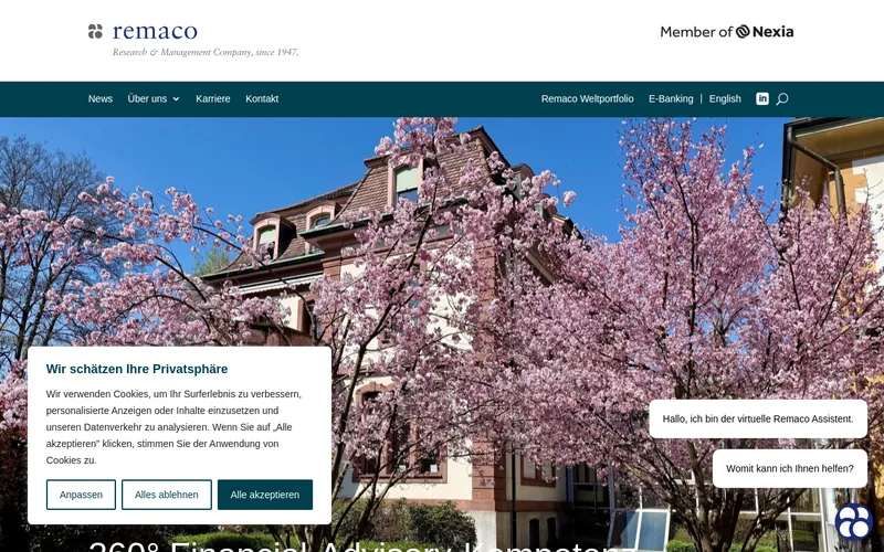 Remaco Holding AG website screenshot