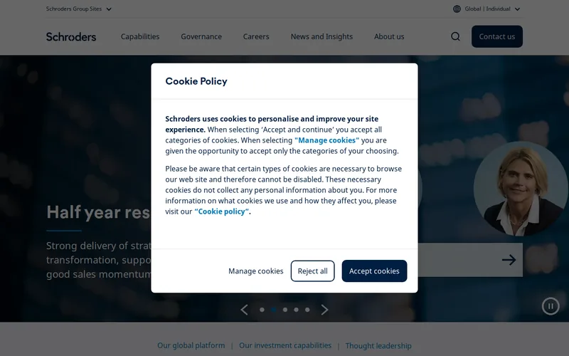 Schroders Capital website screenshot
