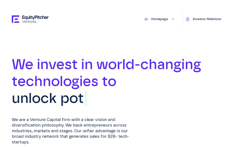 EquityPitcher Ventures website screenshot