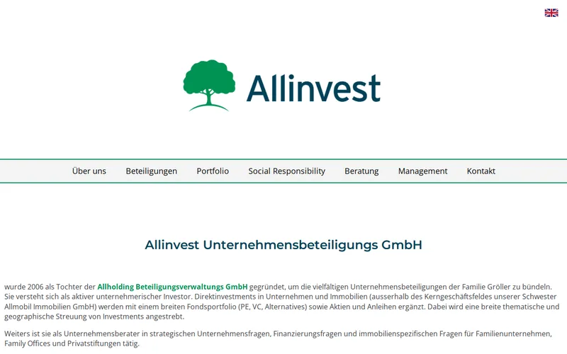 Allinvest website screenshot