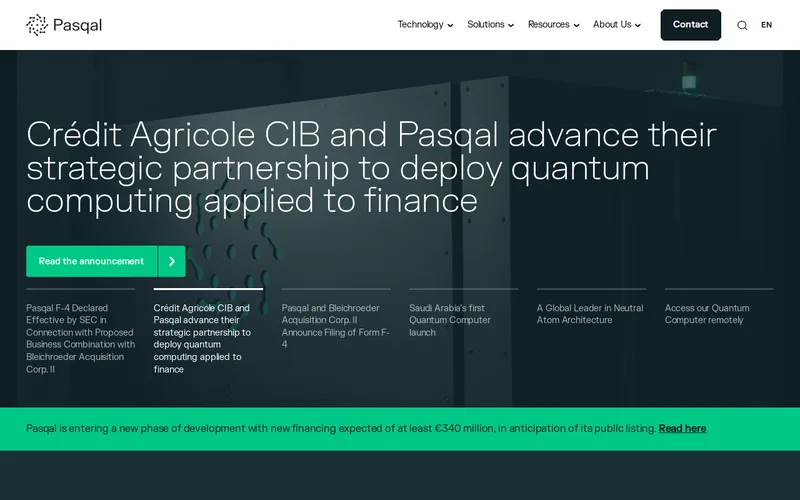 Pasqal website screenshot