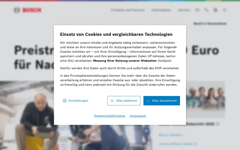 Bosch Venture Capital website screenshot