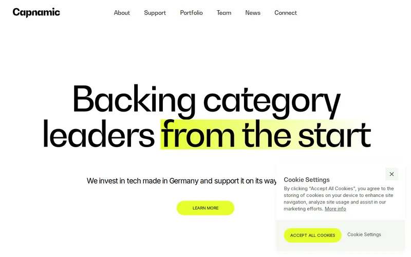 Capnamic Ventures website screenshot