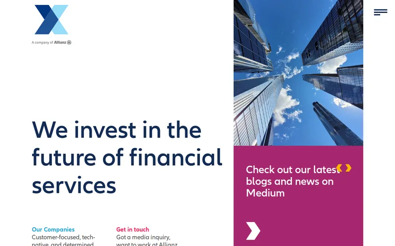 Allianz X website screenshot