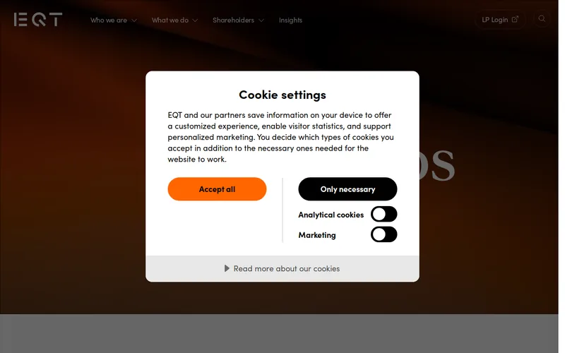 EQT Ventures website screenshot