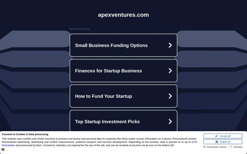 Apex Ventures website screenshot
