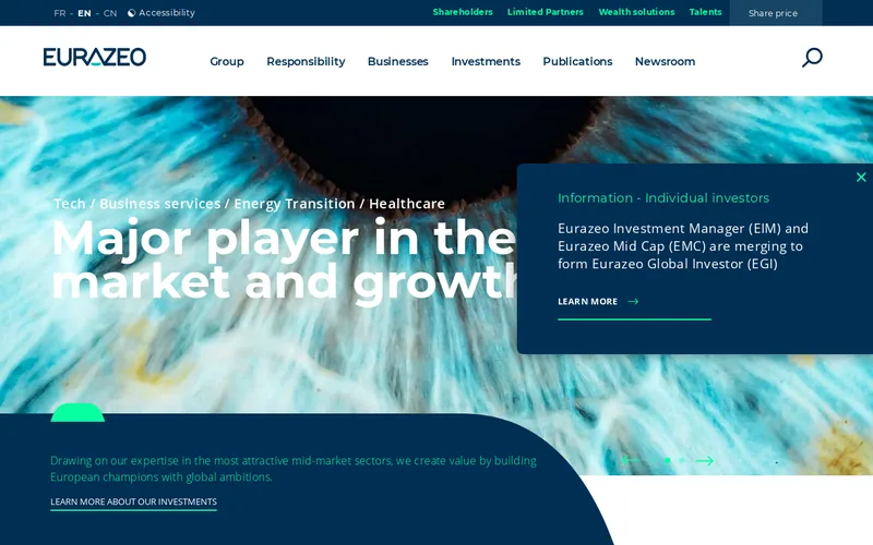 Eurazeo website screenshot