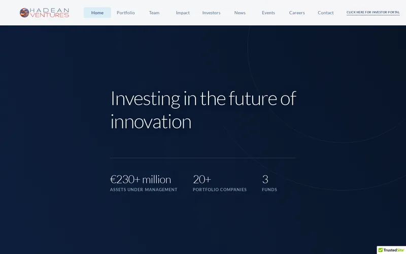 Hadean Ventures website screenshot