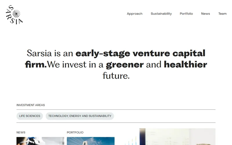 Sarsia Seed website screenshot