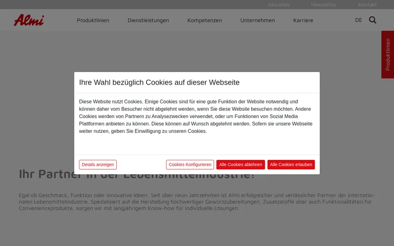 Almi Företagspartner website screenshot