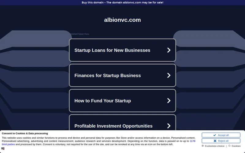 Albion VC website screenshot