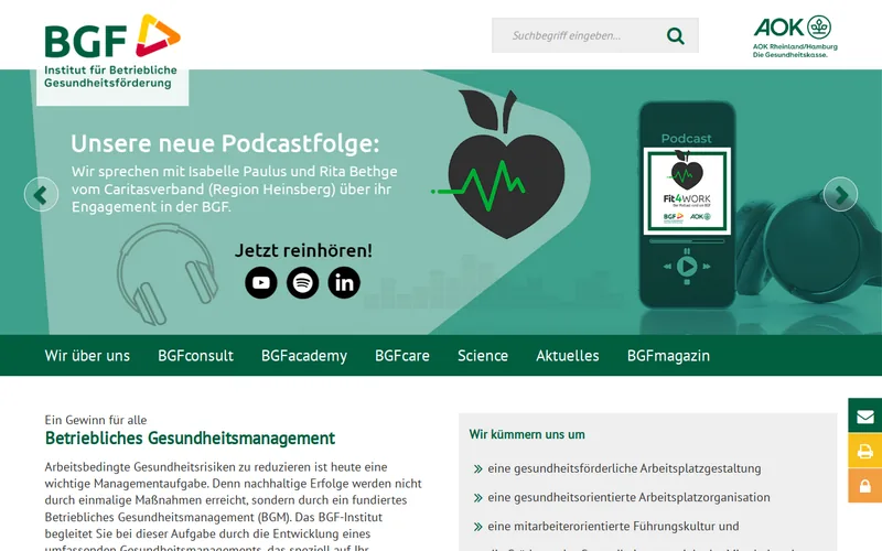 BGF website screenshot