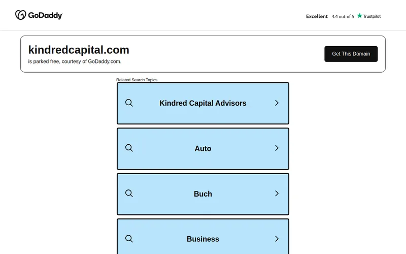 Kindred Capital website screenshot
