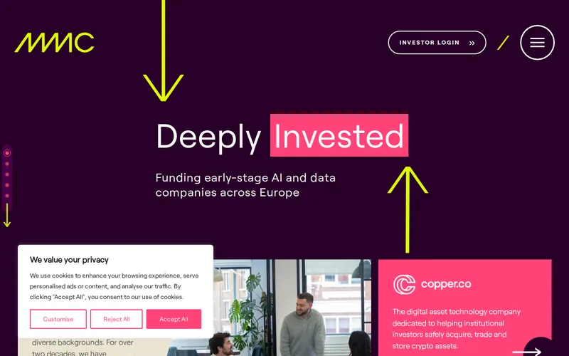 MMC Ventures website screenshot