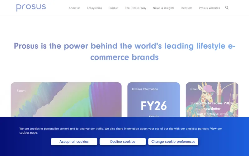Prosus Ventures website screenshot