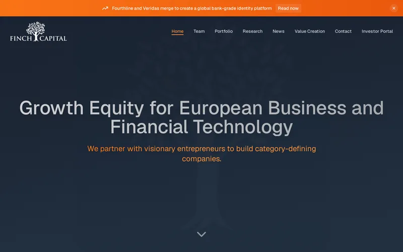 Finch Capital website screenshot