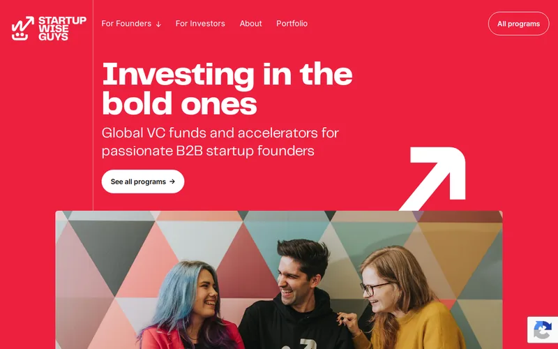 Startup Wise Guys website screenshot