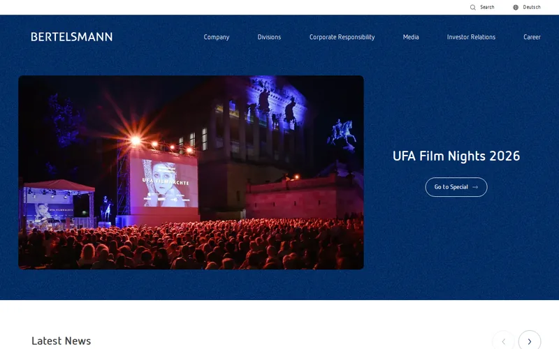 Bertelsmann Investments website screenshot