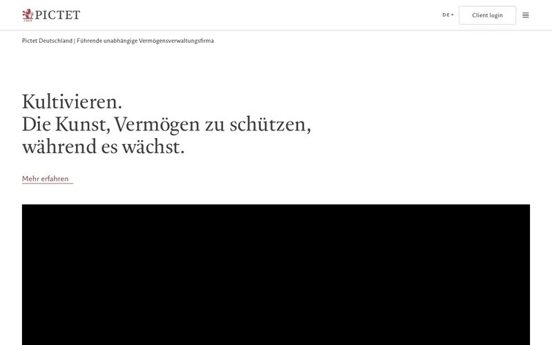 Pictet website screenshot