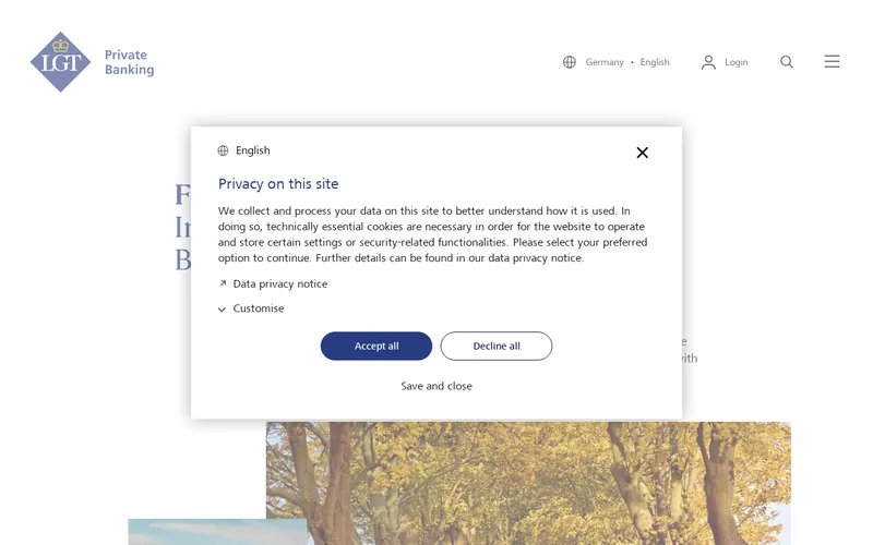 LGT Capital Partners website screenshot