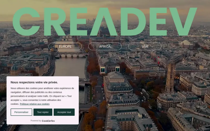 Creadev website screenshot