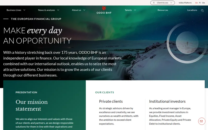 ODDO BHF website screenshot