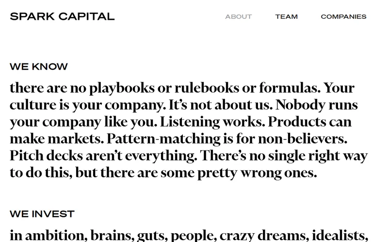Spark Capital website screenshot