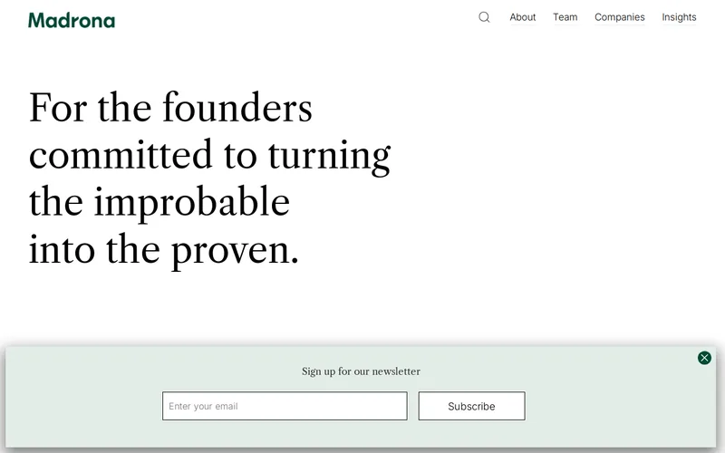 Madrona Venture Group website screenshot