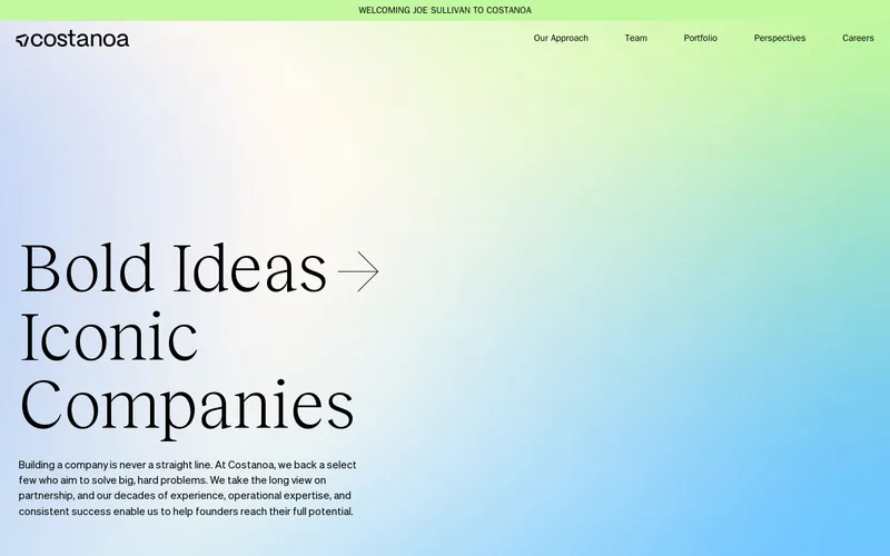 Costanoa Ventures website screenshot