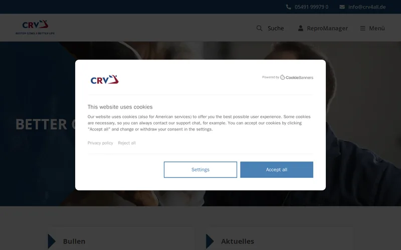 CRV website screenshot
