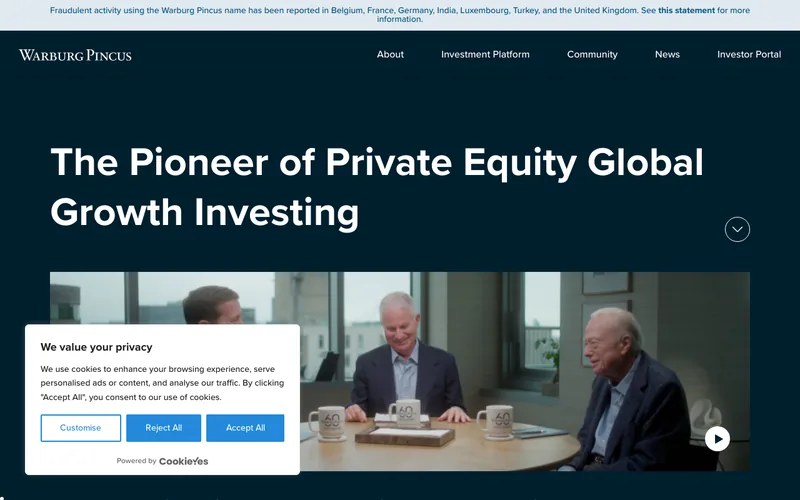 Warburg Pincus website screenshot