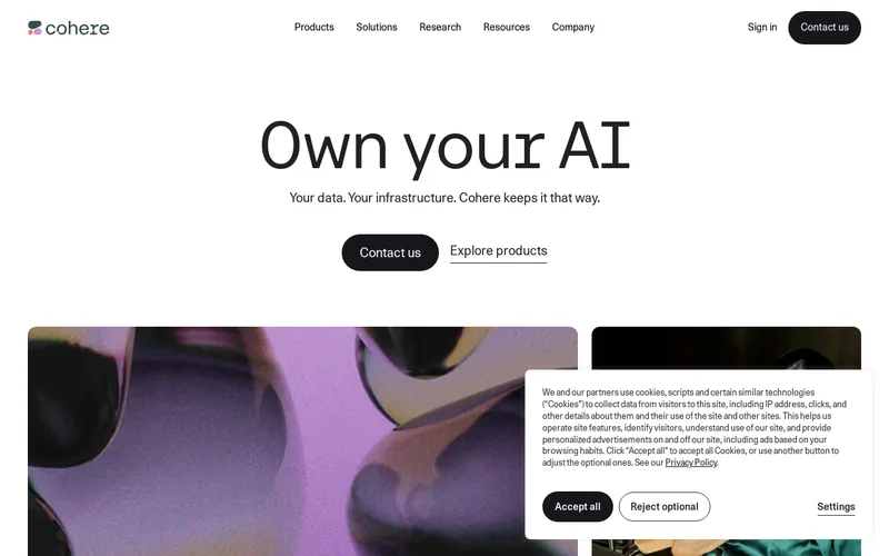 Cohere Inc. website screenshot