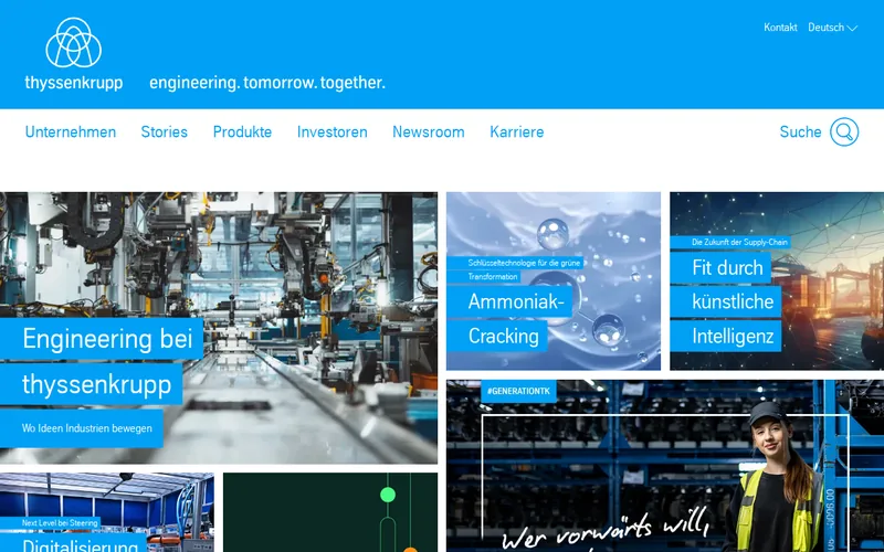Thyssenkrupp AG website screenshot