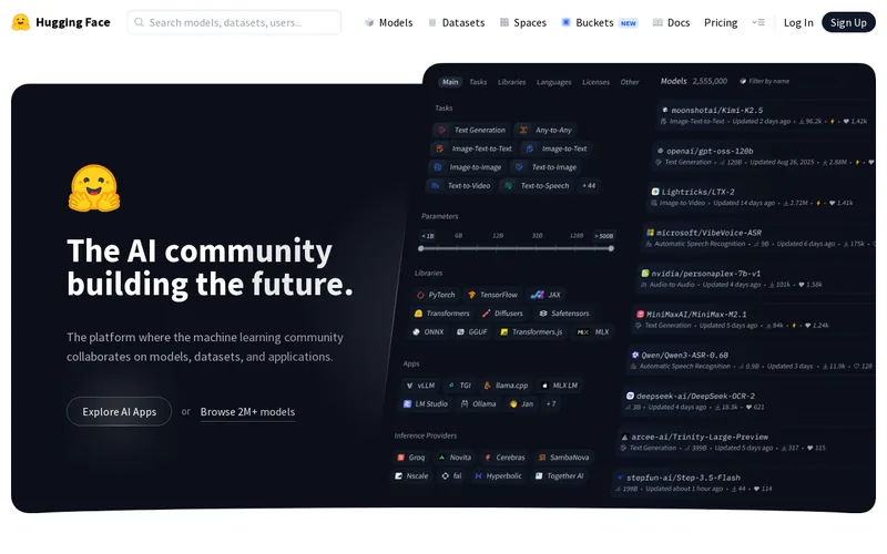 Hugging Face, Inc. website screenshot