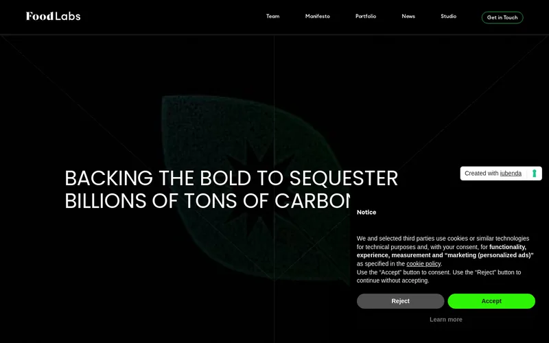 FoodLabs website screenshot