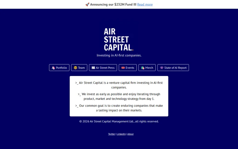 Air Street Capital website screenshot
