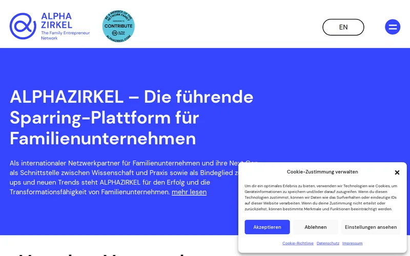 ALPHAZIRKEL GmbH website screenshot