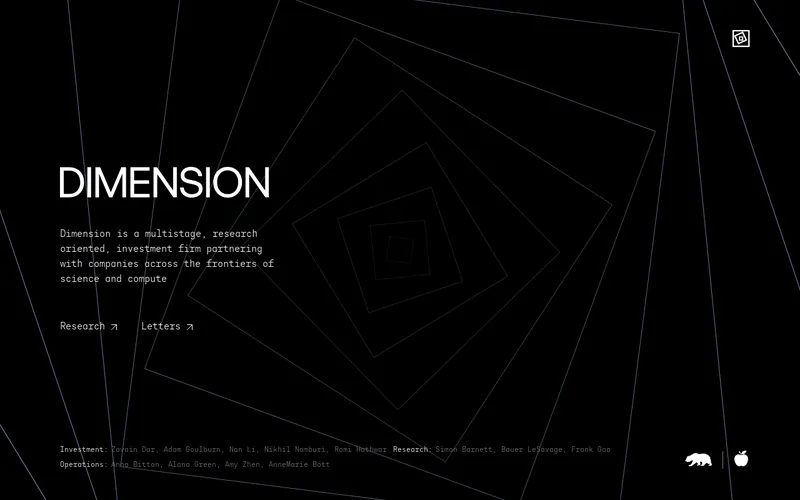 Dimension website screenshot