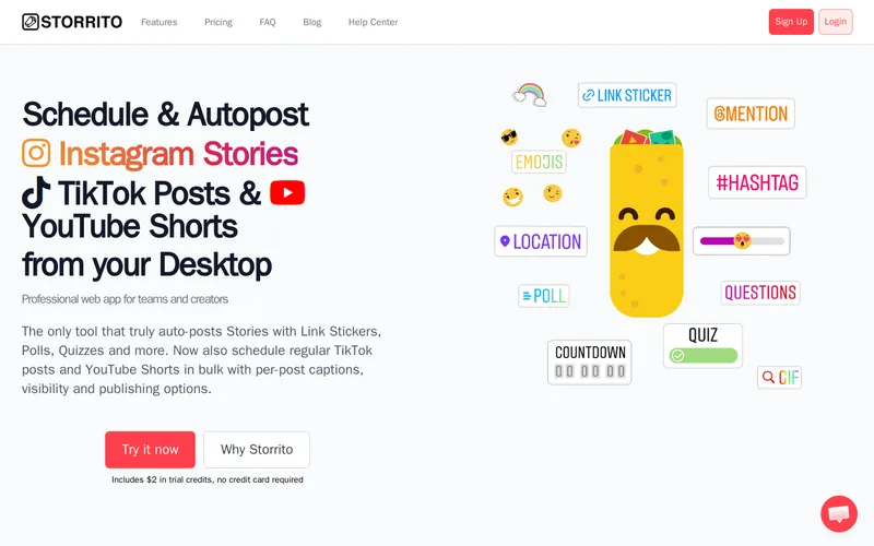 Storrito website screenshot