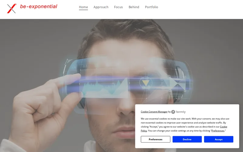 be-exponential website screenshot
