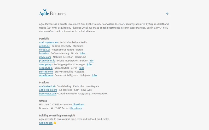 Agile Partners website screenshot