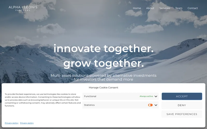 Alpha Leonis Partners AG website screenshot