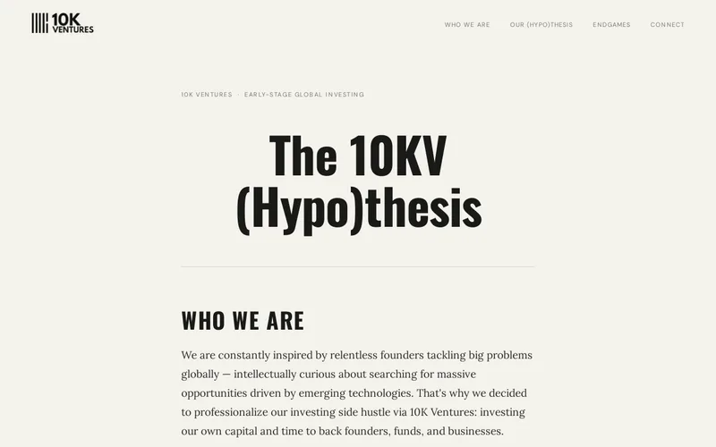 10K Ventures website screenshot