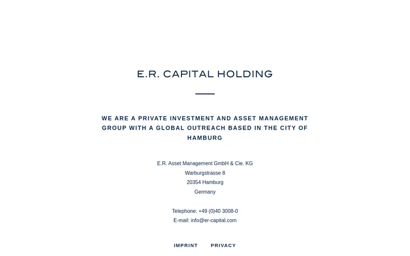 E.R. Capital Holding website screenshot
