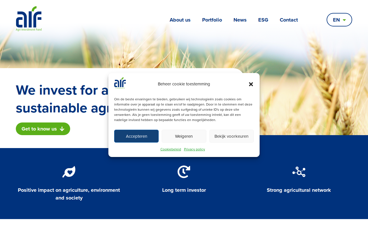 Agri Investment Fund website screenshot