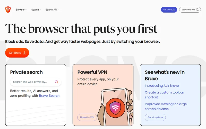 Brave Software website screenshot