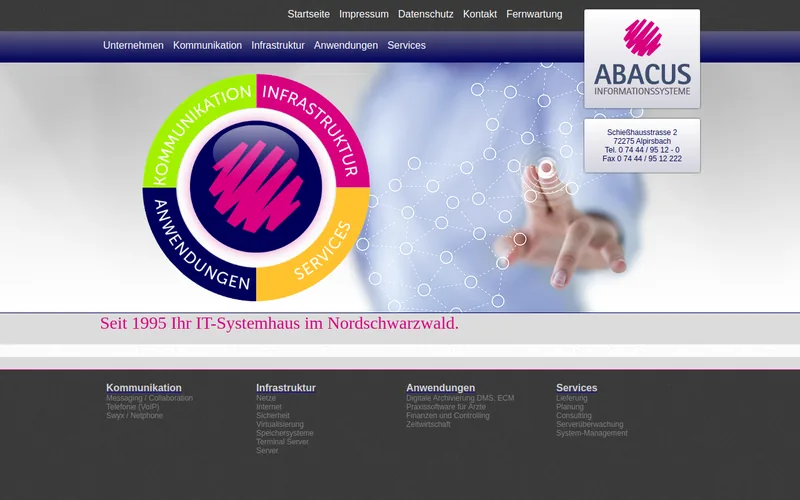 Abacus alpha GmbH website screenshot
