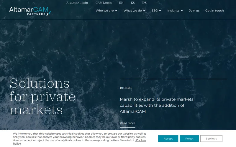 AltamarCAM Partners / CAM Alternatives GmbH website screenshot