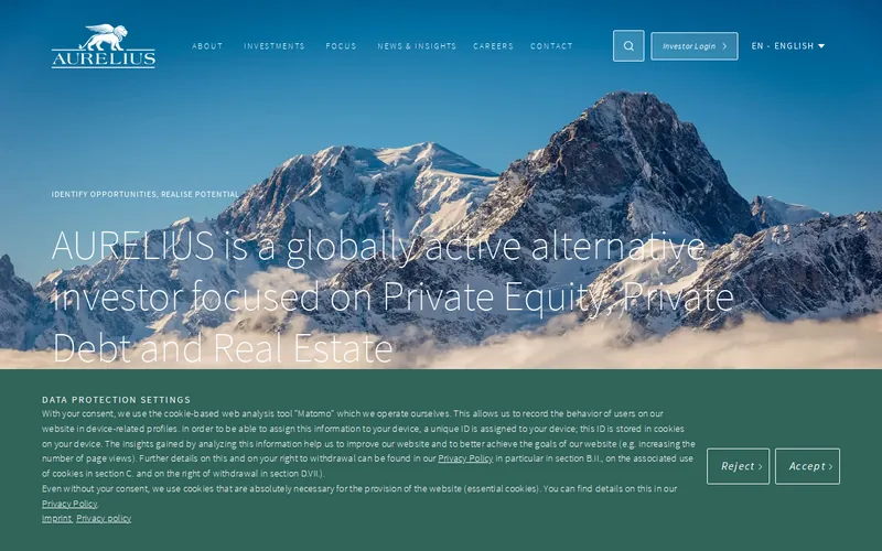 AURELIUS website screenshot